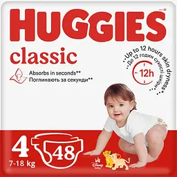 Підгузки Huggies Huggies Classic 4 (7-18 кг) Jumbo 48 шт (5029053586335)