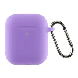 Силіконовий чохол для навушників Apple AirPods 2, Hang Case, фіолетовий, ультратонкий захисний кейс товщиною 2 мм, захист від подряпин, пилу та ударів, компактний, з карабіном для кріплення, ArmorStandart (ARM59690)