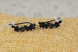 Сережки кафи Xuping Jewelry метелик із квіточками 2 см з покриттям блек ган чорні - мініатюра 2
