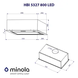 Витяжка повновбудована MINOLA HBI 5327 GR 800 LED - мініатюра 10