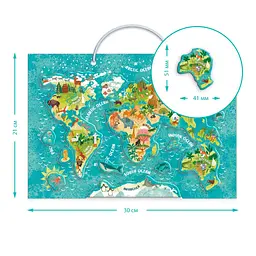 Дитяча магнітна мапа світу тварини DoDo Toys 200267, 36 елементів - мініатюра 7