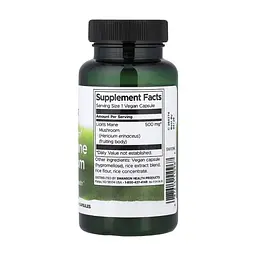 Вітамінно-мінеральний комплекс Swanson Їжачок гребінчастий, 500 мг, Full Spectrum Organic Lion's Mane Mushroom, 60 ве (SWV11096) - мініатюра 2