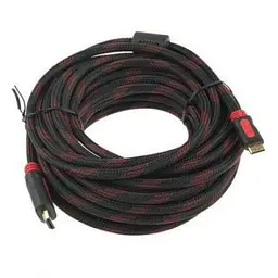 Кабель No Brand HDMI HDMI усиленный в обмотке 5 м Черно-красный (44325)