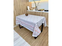 Скатертина ПЛАТКИ-ОПТ 110*150 бавовняна "Сірий орнамент" - мініатюра 2