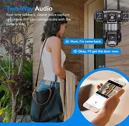 Вулична поворотна Wi-Fi IP-камера відеоспостереження EVKVO SC28 V380 Pro | 3 Лінзи | 16MP - мініатюра 2