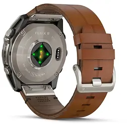 Смарт-годинник Garmin Fenix 8 51 мм AMOLED Сапфір Графіт/Карбоновий DLC Титан з шкіряним ремінцем QuickFit 26 мм - мініатюра 2