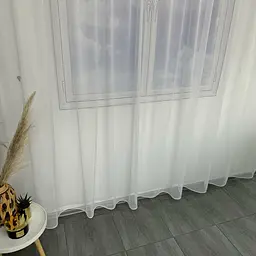 Турецький тюль батист білий 400х270, тасьма ALBO pbe0052301 - мініатюра 5