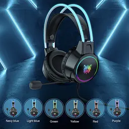 Ігрові провідні навушники Onikuma X15 Pro з висувним мікрофоном, шумозаглушенням і LED підсвічуванням Чорний - мініатюра 6
