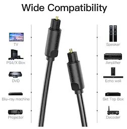 Аудіо-кабель Vention Toslink - Toslink (M/M), 2 м, Black (BAEBH) - мініатюра 6