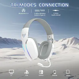 Attack Shark L90 Wireless Gaming Headset — бездротова Bluetooth-гарнітура з мікрофоном для геймерів, Білий - мініатюра 2