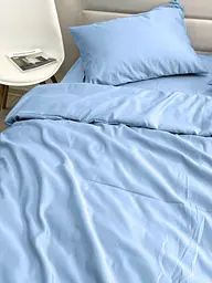 Комплект постільної білизни Ecotton полуторний 150х215 см однотонний блакитний Blue (25188\1.5)