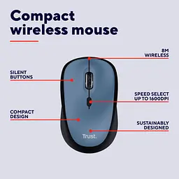 Мишка Trust Yvi+ Silent Wireless/Bluetooth Dark Blue (25514) - мініатюра 7