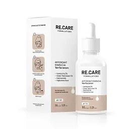 Антиоксидантна сироватка для обличчя з комбучею Re.Care Antioxidant Kombucha Tea Tox Serum, 30 мл