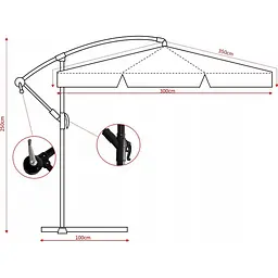 Садова парасоля GardenLine GAO1510 з LED підсвіткою Green [144769] - мініатюра 11