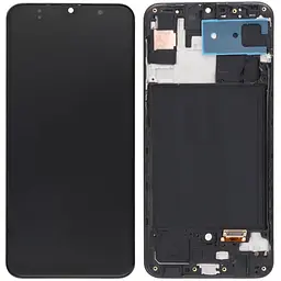 Дисплей Samsung A307 Galaxy A30s чорний, TFT (In-Cell) без функції відбитка пальця, з рамкою