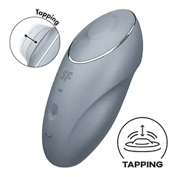 Вібростимулятор-пульсатор Satisfyer Tap & Climax 1 Bluegrey, ефект постукування пальцем Satisfyer SX0568 99303 - мініатюра 1