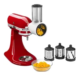 Набір з 3 насадок KitchenAid 5KSM2FPPC (5KSMFGA, 5KSMFVSP, 5KSMVSA) м'ясорубка, перетириання, овочерізка - мініатюра 2