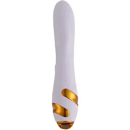 Вібратор-кролик з флогером Lockink Sevanda Whip Vibrating Massage Wand - White & Golden - мініатюра 3