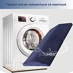 Поперекова подушка для сну з ефектом пам'яті 60x30x5 см Синя (89740001) - мініатюра 5