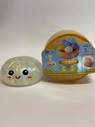 Антистрес Dumpling Пельмень великий глітер Bun Glitter в пароварці  білий з  блискітками A-Toys - мініатюра 2