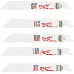 Полотно для шабельних пил MILWAUKEE, 150х2,5х1,8мм, (5шт), (універсальні)