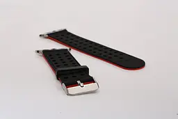 Подвійний ремінець Primo з перфорацією для Apple Watch 42 мм, 44 мм, 45 мм Black Red - мініатюра 6