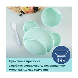 Тарілка дитяча Canpol babies Ведмедик на присосці бірюзова (51/401_tur) - мініатюра 4