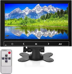 Монітор відеоспостереження AISHICHEN 7 дюймів, міні-монітор 1024X600, 60 Гц, вбудовані динаміки - мініатюра 7