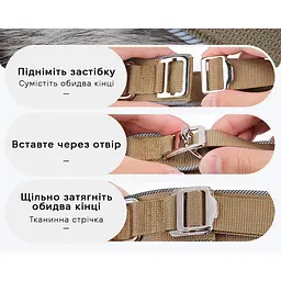 Нашийник для собак Fanxing Pet, з ручкою світловідбиваючий для середніх і великих порід Коричневий, XL - мініатюра 9