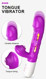Вібромасажер SiliconeTongue Vibrator, USB 10 функцій Boss Series 63-00064 100165 - мініатюра 4