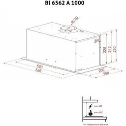 Витяжка вбудована Perfelli BI 6562 A 1000 W LED Glass - мініатюра 11