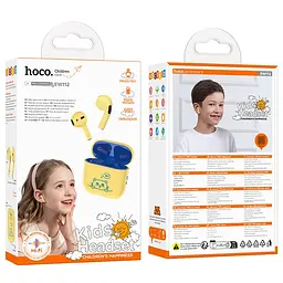 Бездротові навушники TWS Hoco EW112, вкладиші дитячі, BT5.4, 30mAh, 200mAh, 4h, yellow - мініатюра 4