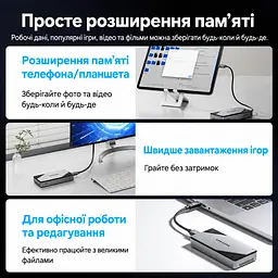 Зовнішній корпус M.2 NVMe SSD Vention USB-C USB 4.0 до 40 Гбіт/с SSD до 8 ТБ формати 2230/2242/2260/2280 ключі B&M Key та M Key вентилятор з авторегулюванням швидкості Thunderbolt 3/4 Windows Linux Mac OS Android iOS монтаж без інструментів UASP TRIM SMART сон через 5 хв алюмінієвий сплав кабель USB 4.0 USB-C ↔ USB-C 0,3 м і силіконова термопрокладка в комплекті сріблясто-сірий із темно-сірими акцентами (KPZH0) - мініатюра 13