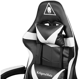 Крісло геймерське Kruger&Matz GX-150 з підставкою для ніг Black/White - мініатюра 7