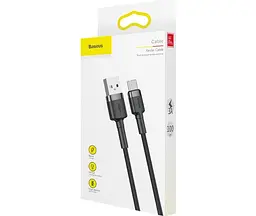 Кабель Baseus Cafule Cable USB for Type-C 3A 1 м Gray/Black (CATKLF-BG1) - мініатюра 6