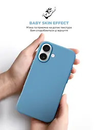 Силиконовый чехол для Apple iPhone 16, ICON2 Case, голубой, противоударный, панель, защита всего корпуса, матовая поверхность Soft Touch, выступает над дисплеем, совместим с защитными стеклами и пленками, с микрофиброй, ArmorStandart (ARM79628) - мініатюра 8