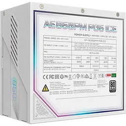 Блок живлення Gigabyte 850W ATX 3.1 GP-AE850PM PG5 ICE (GP-AE850PM PG5 ICE) - мініатюра 4