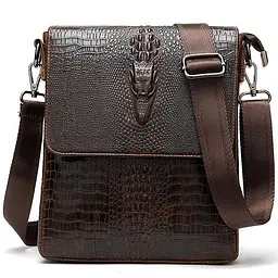 Сумка з тисненням під шкіру крокодила 20039 Vintage коричнева