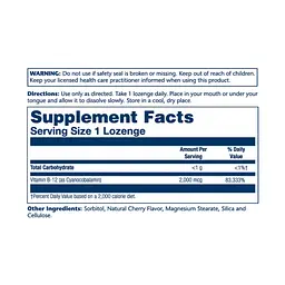 Вітамін B12 Vitamin B-12 2000 мкг 90 льодяників Натуральна вишня - мініатюра 2