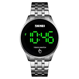 Чоловічий наручний світлодіодний годинник Skmei 1579 light (Сріблястий)