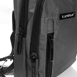 Сумка через плече Lanpad 17х27х9 см нейлонова з переставним ременем Сірий - мініатюра 6