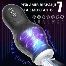 Мастурбатор вакуумний I'MCUM Blow Job 7 режимів вібрації та смоктання Синій (IM-FJB243) - мініатюра 3