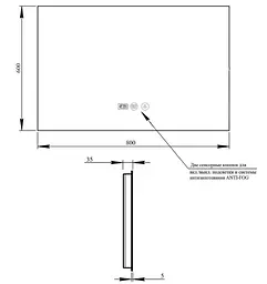 Дзеркало Qtap Taurus (TA1) прямокутне з LED-підсвіткою Touch, антизапотіванням QTTAU80060048952 - мініатюра 8