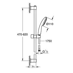 Душовий гарнітур Grohe QuickFix Vitalio Start 110 27942001, Хром - мініатюра 9