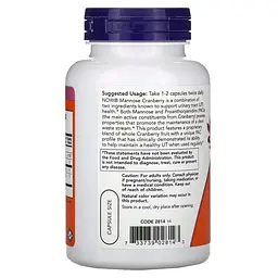 Натуральна добавка NOW Mannose Cranberry, 90 вегакапсул - мініатюра 3