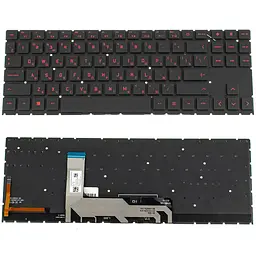 Клавіатура для ноутбука HP (Omen: 15-EK series) rus чорний без фрейму підсвічування клавіш (RGB ЧЕРВОНИЙ)