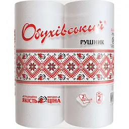 Бумажные полотенца Обухівський 2 слоя белые 2 рулона (4820003833797)