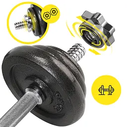 Гантелі металеві Cornix 2 x 10 кг набірні, в кейсі Black XR-0441 - мініатюра 8