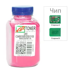 Тонер OKI C3400/3300, 110г Magenta+chip AHK (1502691)