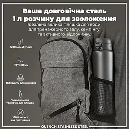 Пляшка для води металева ION8 1200 мл Stainless Steel Grey (I8SS1000GRY) - мініатюра 6